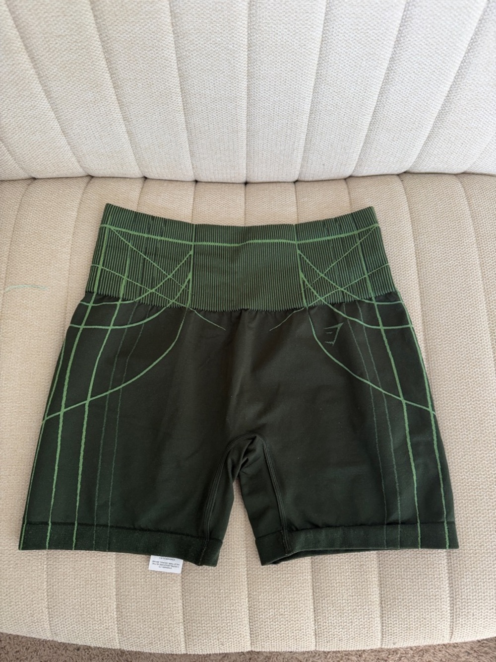 Gymshark Women’s High-Waist Dark Green Seam Detail Active Shorts